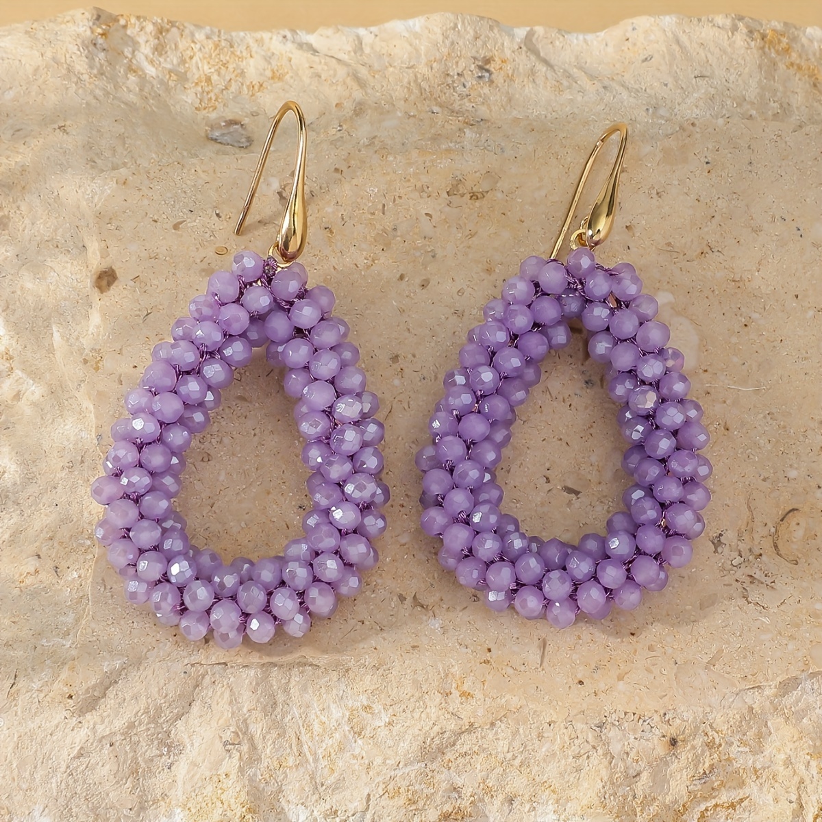 Boho Beaded Dangle Earrings with Stainless Steel Ear Needle
